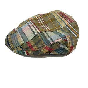 STETSON Cotton Madras Plaid Newsboy Cabbie Golf Cap Hat
